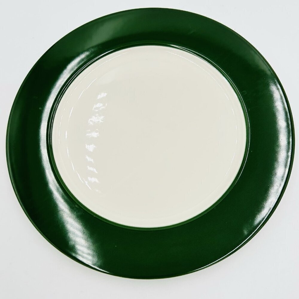 Homer Laughlin China Seville Dinner Chop Plate 12.25” Dark Green/Ivory